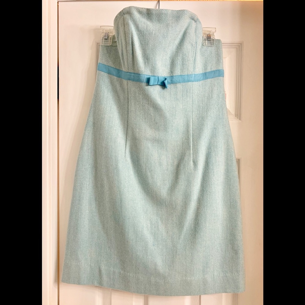 Lilly Pulitzer Wool Blue Herringbone Dress, Size 4